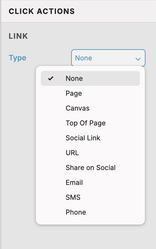 Click actions - options